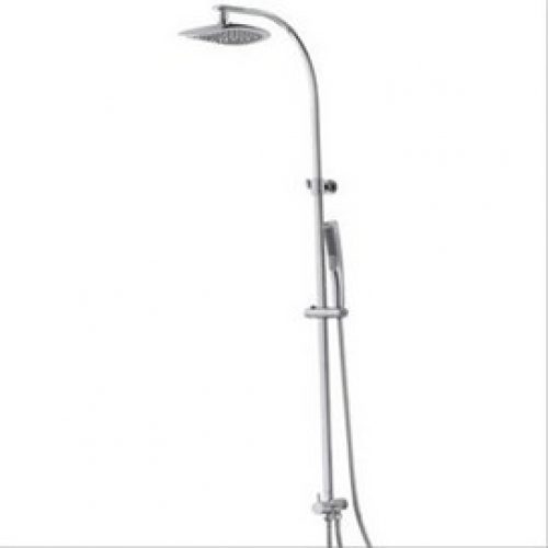 Ensemble douche Ovalis laiton chromé complet avec tête de douche et douchette 2 jets