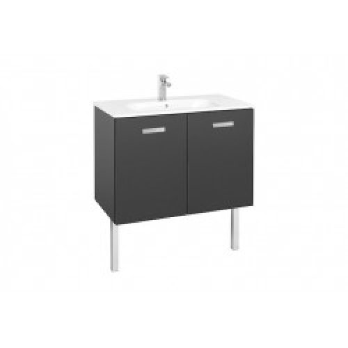 Ensemble meuble de salle de bains 2 portes et lavabo 800 Gris Anthracite – Victoria Basic Unik ROCA…