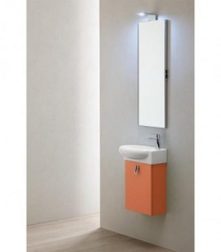 Ensemble meuble EDMA serie MBV lavabo rond et meuble couleur peche