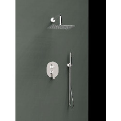 Ensemble mitigeur de douche encastré 2 voies TITANIUM – design carré- Ramon Soler K1815022