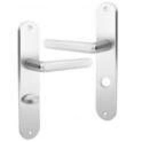 Ensemble poignée de porte Courchevel plaque de condamnation – Alu argent