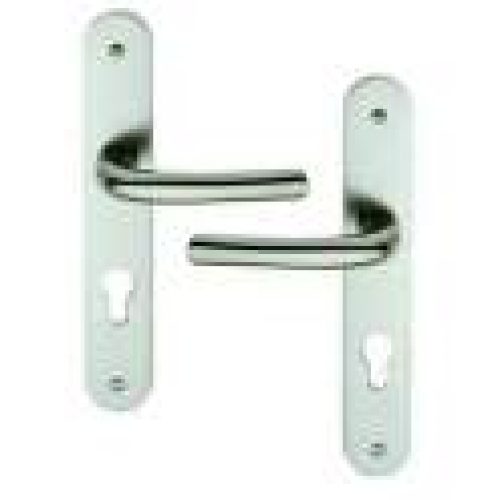 Ensemble poignée de porte Courchevel sur plaque cylindre – Alu argent