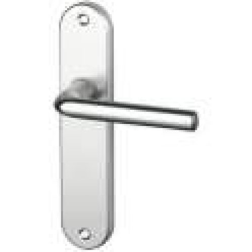 Ensemble poignée de porte Courchevel sur plaque sans trou – Alu argent