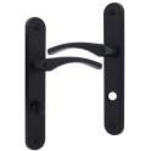 Ensemble poignée de porte Eva plaque de condamnation – Alu noir