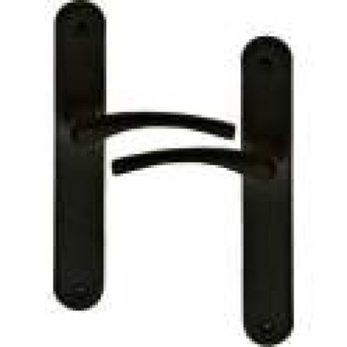 Ensemble poignée de porte Eva sur plaque sans trou – Alu noir