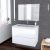 Ensemble Salle De Bains Meuble Ipoma Blanc Brillant Plan Vasque Resine Miroir Lumineux L805 X H585 X P505 Cm