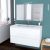 Ensemble Salle De Bains Meuble Ipoma Blanc Brillant Plan Vasque Resine Miroir Et Eclairage L1005 X H585 X P505 Cm