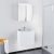 Ensemble Salle De Bains Meuble Ipoma Blanc Brillant Plan Vasque Resine Armoire De Toilette L605 X H585 X P405 Cm