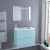 Ensemble Salle De Bains Meuble Keria Bleu Plan Vasque Resine Miroir Lumineux L805 X H715 X P505 Cm