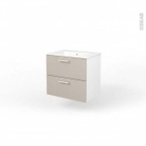 Ensemble Salle De Bains Meuble Milo Sable Plan Vasque Ceramique L615 X P46 X H565 Cm