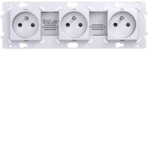 Essensya Prise triple 2P+T Titane HAGER WE123T