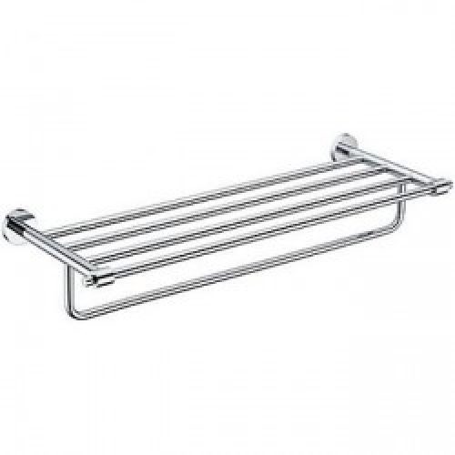 Etagère avec porte-serviettes en laiton massif chromé pour salles de bain