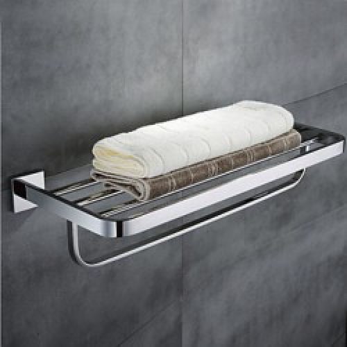 Etagère contemporain avec porte-serviettes en inox poli miroir