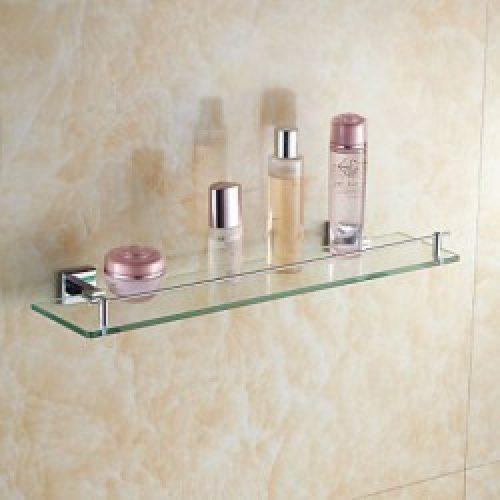 Etagère contemporaine à châssis en laiton chromé