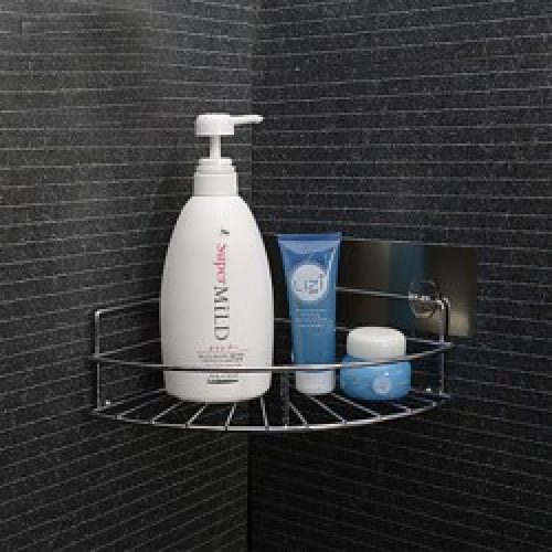 Etagère contemporaine de coin en chrome