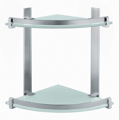 Etagère de douche Gedy G-CLOUD d&rsquo;angle double Acier Brossé