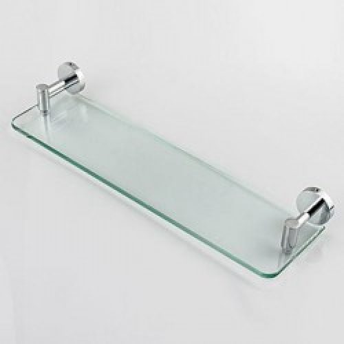 Etagère en verre et laiton chromé