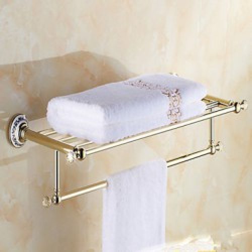 Etagère néoclassique en laiton , cristal et céramique