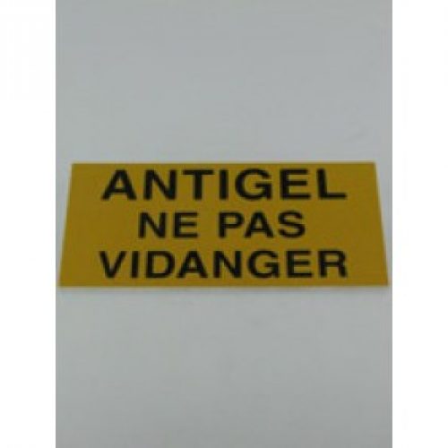 Etiquette antigel ne pas vidanger