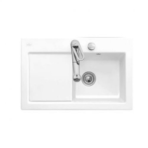 Evier céramique blanc Villeroy & Boch SUBWAY PURE 1 bac – égouttoir gauche