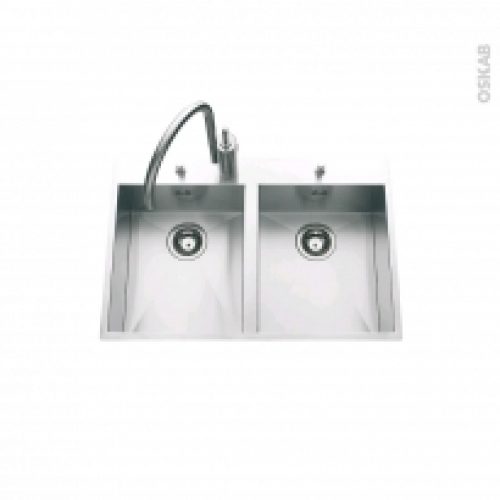 Evier De Cuisine Albano Inox Satine 2 Bacs A Encastrer