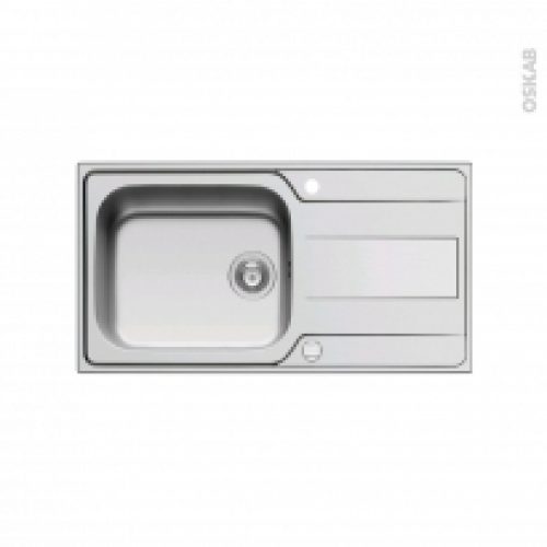 Evier De Cuisine Basalt Inox Anti Rayures 1 Grand Bac Egouttoir A Encastrer