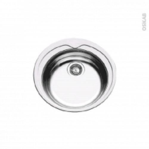 Evier De Cuisine Belo Inox Lisse 1 Cuve Ronde O48 Cm A Encastrer