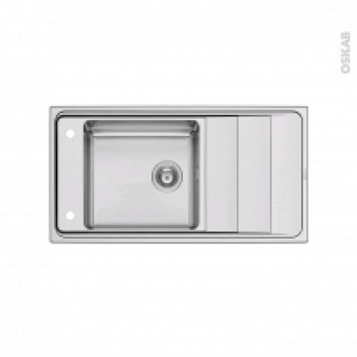 Evier De Cuisine Comacio Inox Anti Rayures 1 Grand Bac Egouttoir A Encastrer