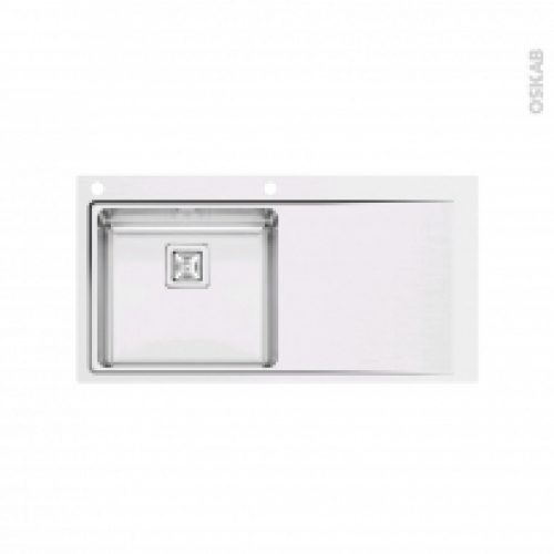 Evier De Cuisine Nila Inox Brosse 1 Bac Egouttoir Droite A Encastrer