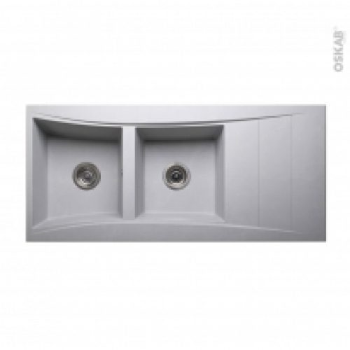 Evier De Cuisine Vago Resine Beton 2 Bacs Egouttoir A Encastrer