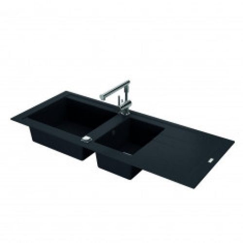 Evier à encastrer ARCOS Noir graphite 2 cuves – 1170*500mm