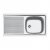 Evier EUROSET ESX611-86 Inox (sous meuble 50cm) 860X435X150mm