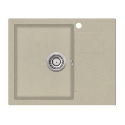 Evier granit beige Aquasanita TESIS 1 bac – 1 petit égouttoir
