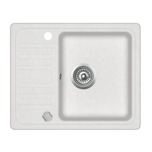 Evier granit blanc Aquasanita NOTUS 1 bac – 1 petit égouttoir