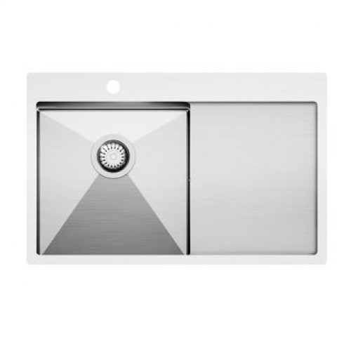 Evier inox Aquasanita LUNY 1 bac – 1 égouttoir à droite