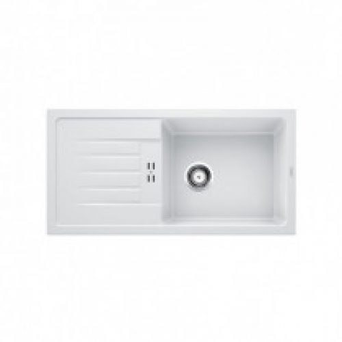 Evier un bac et un égouttoir + mitigeur inox brossé Blanco