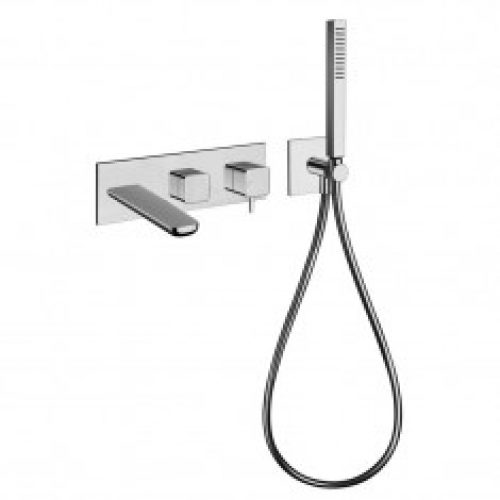 Façade bain/douche mitigeur mural 2 sorties KING chromé – Cristina Ondyna KG10851