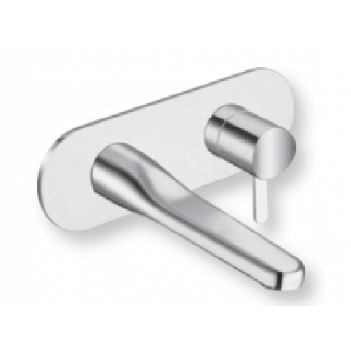 Façade lavabo mitigeur mural avec plaque laiton BEAK Chromé – Cristina Ondyna