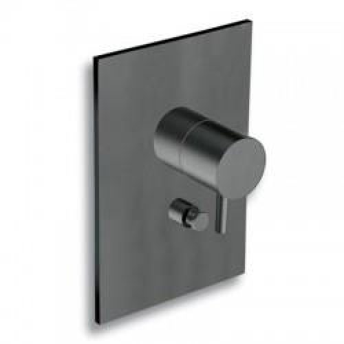 Façade mitigeur pour douche mural 2 sorties BLACKMAT TRIVERDE – CRISTINA ONDYNA TV68913