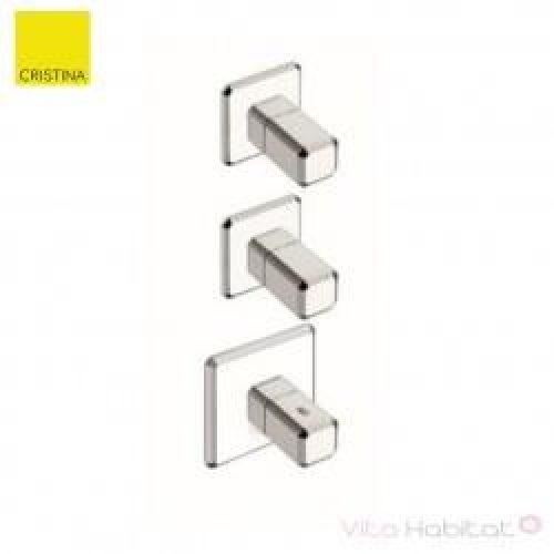 Façade mitigeur thermostatique encastré pour douche ITALY Chromé + Plaque laiton –  CRISTINA ONDYNA…