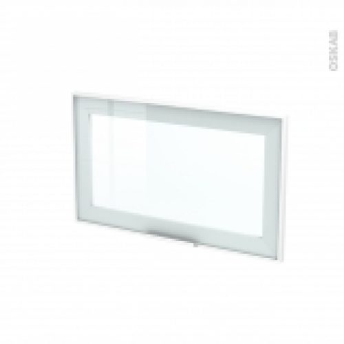 Facade Blanche Alu Vitree Porte N10 Avec Poignee L60 X H35 Cm Sokleo