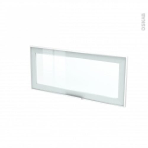 Facade Blanche Alu Vitree Porte N11 Avec Poignee L80 X H35 Cm Sokleo