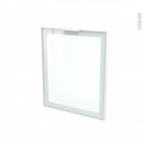 Facade Blanche Alu Vitree Porte N21 Sans Poignee L60 X H70 Cm Sokleo