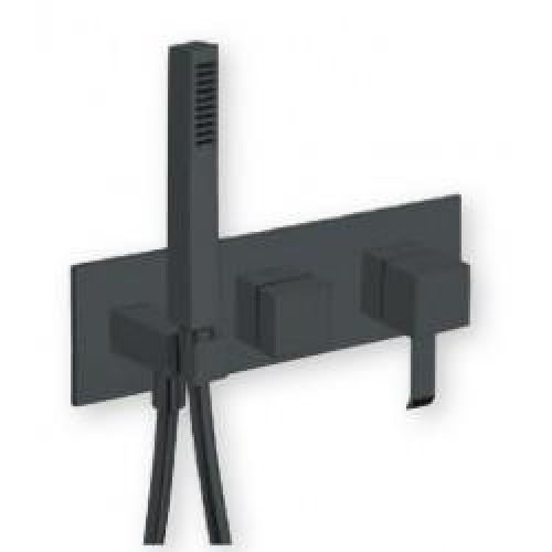 FACADE EXTERNE QUADRI DOUCHE MURALE 3 SORTIES SANS MECANISME BLACKMAT – CRISTINA ONDYNA QM61013