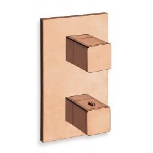 FACADE EXTERNE QUADRI LAITON THERMOSTATIQUE  2 SORTIES OR ROSE BROSS – CRISTINA ONDYNA XQ85234