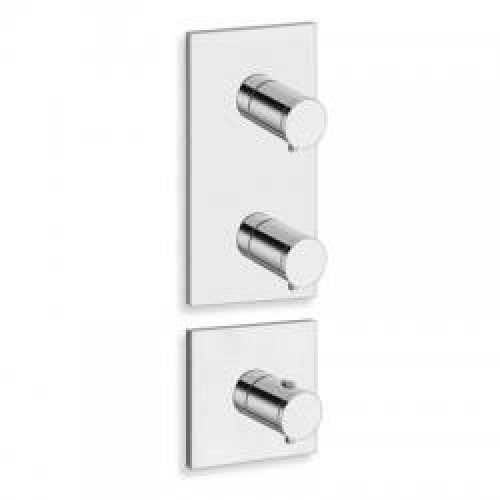 FACADE EXTERNE TRIVERDE 2 SORTIES POUR MECANISME PD70200 CHROME – CRISTINA ONDYNA XT88251