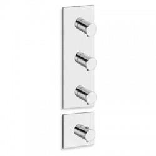 FACADE EXTERNE TRIVERDE  3 SORTIES POUR MECANISME PD70300 CHROME – CRISTINA ONDYNA XT88351