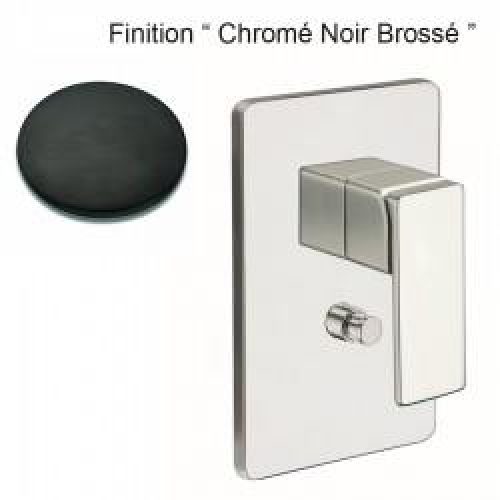 FACADE LAITON MITIGEUR DOUCHE QUADRI S 2 SORTIES CHROME NOIR BROSSE – CRISTINA ONDYNA QS68975