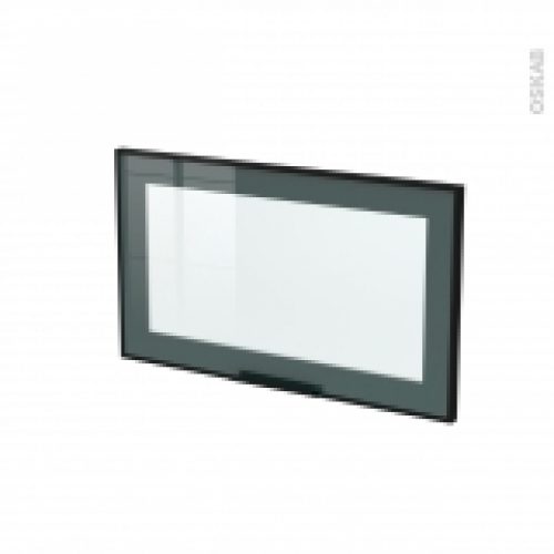 Facade Noire Alu Vitree Porte N10 Sans Poignee L60 X H35 Cm Sokleo