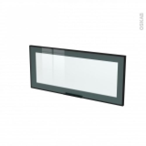 Facade Noire Alu Vitree Porte N11 Avec Poignee L80 X H35 Cm Sokleo